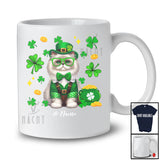 Personalized Custom Name Cat Leprechaun Glasses; Amusing St. Patrick's Day Shamrock T-Shirt