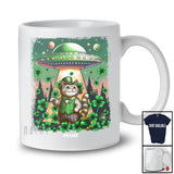 Personalized Custom Name Cat Leprechaun UFO; Joyful St. Patrick's Day Stolen Cat Shamrock T-Shirt
