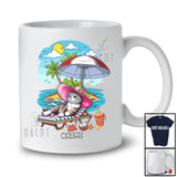 Personalized Custom Name Cat On Beach; Lovely Summer Vacation Palm Tree; Hawaiian Family T-Shirt