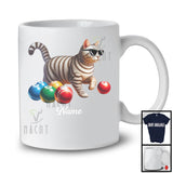 Personalized Custom Name Kitten Playing Bocce Ball, Humorous Kitten Sport Player, Matching Team T-Shirt
