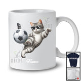 Personalized Custom Name Kitten Playing Soccer, Humorous Kitten Sport Player, Matching Team T-Shirt