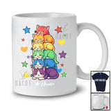 Personalized Custom Name Cat Pride; Adorable LGBTQ Proud Cats Owner Lover T-Shirt