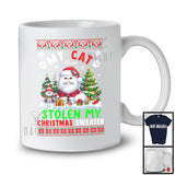 Personalized Custom Name Cat Stolen My Christmas Sweater; Amazing X-mas Santa Snow T-Shirt