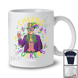 Personalized Custom Name Cheers Fuckers; Joyful Mardi Gras President Trump; Drinking Wine T-Shirt