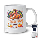 Personalized Custom Name Chemistry Teacher; Lovely Thanksgiving Turkey Pie Book Education Jobs T-Shirt