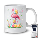 Personalized Custom Name Chick Ridding Flamingo; Amazing Easter Eggs Hunting; Family T-Shirt