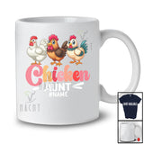 Personalized Custom Name Chicken Aunt; Humorous Mother's Day Three Chickens Hen; Farmer T-Shirt