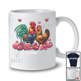 Personalized Custom Name Chicken Couple; Lovely Valentine Hearts Chicken Farmer Animal; Family T-Shirt