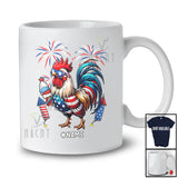 Personalized Custom Name Chicken Ice Cream; Joyful 4th Of July American Flag; Patriotic T-Shirt