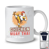 Personalized Custom Name Chicken Muay Thai; Lovely Farmer Chicken Playing Muay Thai Fighting T-Shirt