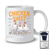 Personalized Custom Name Chicken Sheet; Happy Halloween Three Chickens Boo; Farming Farmer T-Shirt