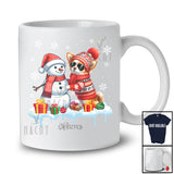 Personalized Custom Name Chihuahua Build Snowman; Lovely Snow Santa Chihuahua; Family T-Shirt