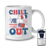 Personalized Custom Name Chill The 4th Out; Awesome 4th of July Ice Cream Fireworks; Patriotic T-Shirt