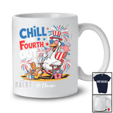 Personalized Custom Name Chill The Fourth Out; Humorous 4th of July US Flag Goose; Patriotic T-Shirt