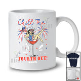 Personalized Custom Name Chill The Fourth Out; Joyful 4th Of July Girl In Wine Glass; Patriotic T-Shirt