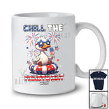 Personalized Custom Name Chill The Fourth Out; Joyful 4th Of July Goose Relax On Float; Patriotic T-Shirt
