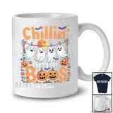 Personalized Custom Name Chillin' With My Boos; Humorous Halloween Costume Ghost Pumpkin T-Shirt