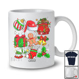 Personalized Custom Name Christmas Collection; Lovely X-mas Lights Santa Gingerbread; Family T-Shirt