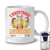 Personalized Custom Name Christmas Drinking Team; Humorous Three Beer Glasses; Drunker Family T-Shirt