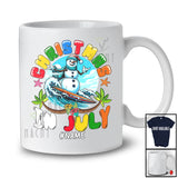 Personalized Custom Name Christmas In July 2025; Lovely Summer Vacation Snowman Mid Year T-Shirt