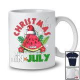 Personalized Custom Name Christmas In July; Joyful Summer Vacation Santa Watermelon; Beach T-Shirt
