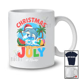 Personalized Custom Name Christmas In July; Lovely Summer Vacation Dolphin Beach Sea Animal T-Shirt