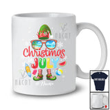 Personalized Custom Name Christmas In July; Lovely Summer Vacation Elf Sunglasses; Snowing T-Shirt