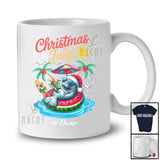 Personalized Custom Name Christmas In July; Lovely Summer Vacation Manatee On Beach T-Shirt