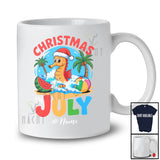 Personalized Custom Name Christmas In July; Lovely Summer Vacation Seahorse Beach Sea Animal T-Shirt