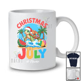 Personalized Custom Name Christmas In July; Lovely Summer Vacation Turtle Beach Sea Animal T-Shirt