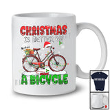 Personalized Custom Name Christmas Is Better On A Bicycle; Amazing X-mas Lights Snow Plaid T-Shirt