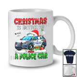 Personalized Custom Name Christmas Is Better On A Police Car; Amazing X-mas Lights Snow Plaid T-Shirt