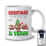 Personalized Custom Name Christmas Is Better On A Train; Amazing X-mas Lights Snow Plaid T-Shirt