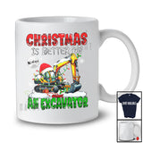 Personalized Custom Name Christmas Is Better On An Excavator; Amazing X-mas Lights Snow Plaid T-Shirt
