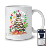 Personalized Custom Name Christmas Pugtree; Humorous Christmas Santa Head Pug Owner T-Shirt