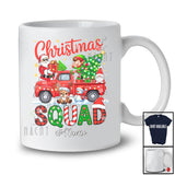 Personalized Custom Name Christmas Squad; Amusing X-mas Tree Gnomes Santa Elf With Pickup Truck T-Shirt