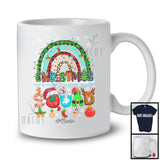 Personalized Custom Name Christmas Squad; Lovely X-mas Leopard Plaid Rainbow; Pajama Family T-Shirt