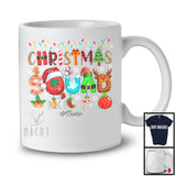 Personalized Custom Name Christmas Squad; Lovely X-mas Lights Leopard Plaid; Pajama Family T-Shirt