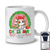 Personalized Custom Name Christmas Vibes; Fantastic X-mas Cat Reindeer Rainbow; Family T-Shirt