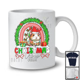 Personalized Custom Name Christmas Vibes; Fantastic X-mas Guinea Pig Reindeer Rainbow; Family T-Shirt