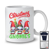 Personalized Custom Name Christmas With My Gnomies; Joyful X-mas Three Gnomes; Snowing T-Shirt