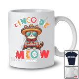 Personalized Custom Name Cinco De Meow; Lovely Cinco De Mayo Mexican Cat Sombrero T-Shirt