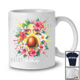 Personalized Custom Name Colorful Flowers Avocado; Lovely Summer Vacation Beaches Hawaiian T-Shirt