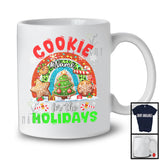 Personalized Custom Name Cookie For The Holidays; Merry Christmas Snow Leopard Rainbow T-Shirt