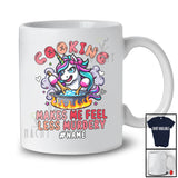 Personalized Custom Name Cooking Mom Makes Me Feel Less Murdery; Lovely Groovy Unicorn T-Shirt