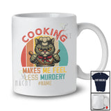 Personalized Custom Name Cooking Mom Makes Me Feel Less Murdery; Lovely Vintage Family T-Shirt