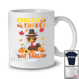 Personalized Custom Name Coolest Turkey At Table; Lovely Thanksgiving Turkey Sunglasses T-Shirt