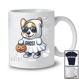 Personalized Custom Name Corgi Boo Ghost Cosplay; Lovely Halloween Corgi Sunglasses; Family T-Shirt