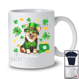 Personalized Custom Name Corgi Leprechaun Glasses; Amusing St. Patrick's Day Shamrock T-Shirt
