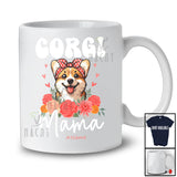 Personalized Custom Name Corgi Mama; Adorable Mother's Day Flowers Bandana; Family T-Shirt